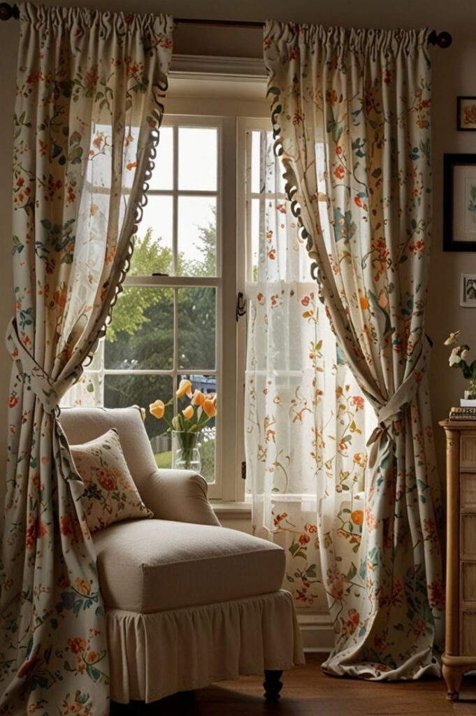 charming country cottage bedroom curtains for cozy spaces
