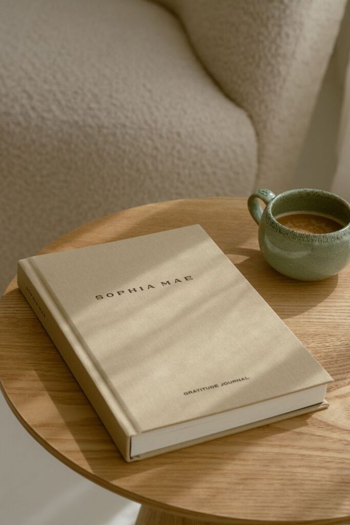 download (1) biege nootbook on a wooden table